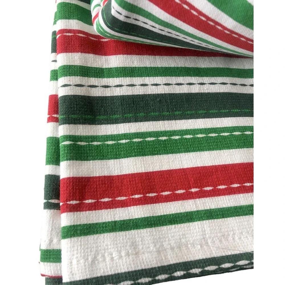 Cuisinart 2 Mini Oven Mitts 2 Dish Towels Red White Green Neoprene Set of 4